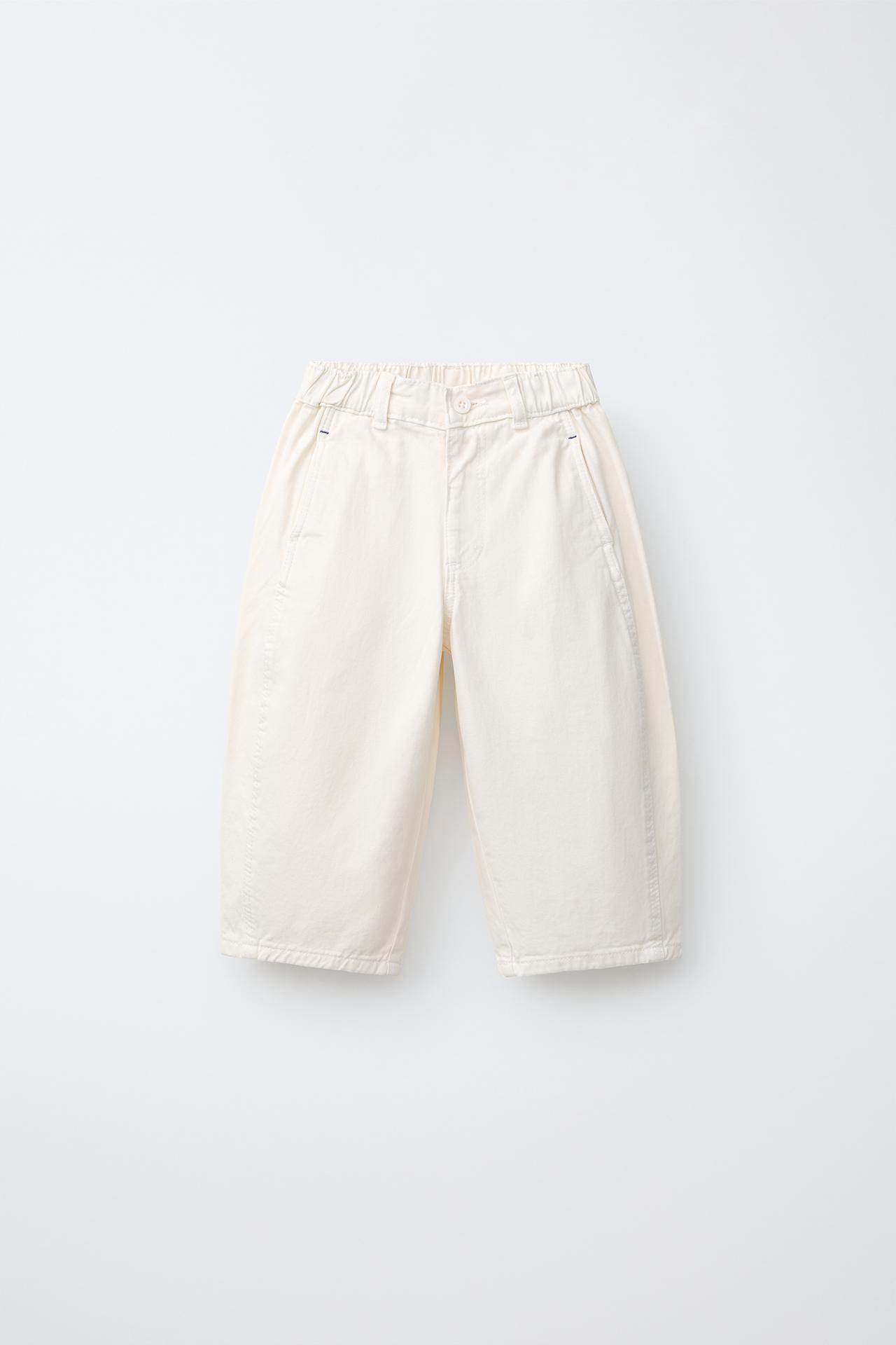 BALLOON TWILL PANTS — Ecru