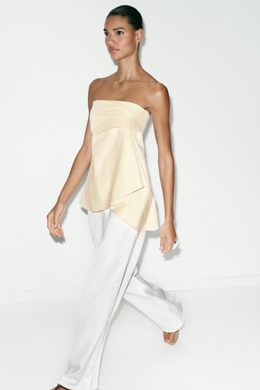 TOP PALABRA DE HONOR PLIEGUES - Crudo medio de Zara