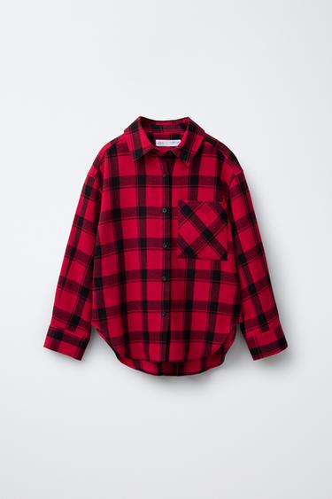 CAMISA CUADROS - Rojo / Negro de Zara
