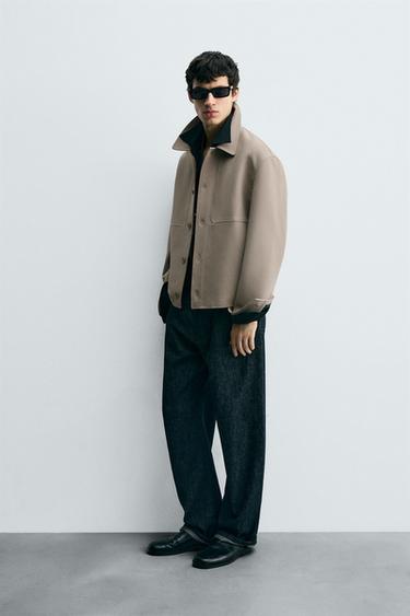 SURCHEMISE COUPE BOXY - Marron clair de Zara - Image 3