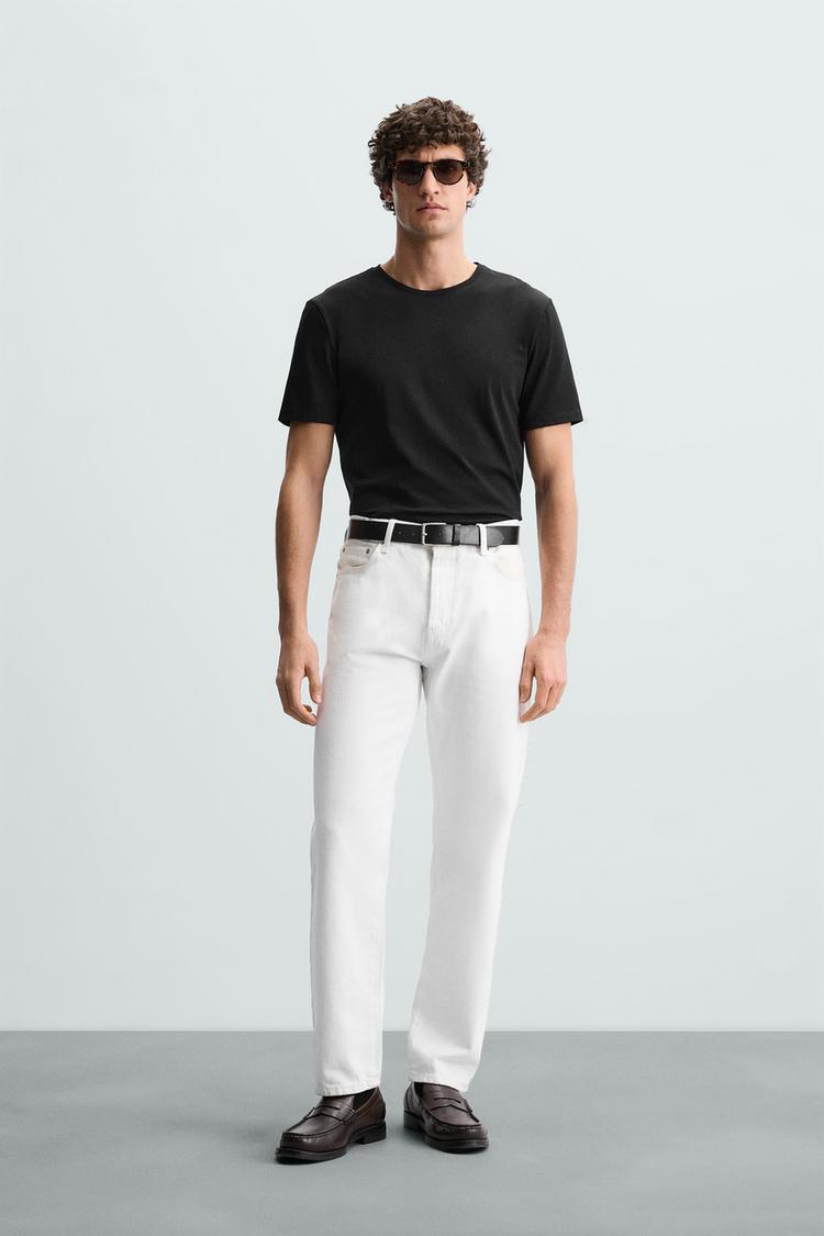 CAMISETA SLIM FIT BÁSICA Preto ZARA Brasil