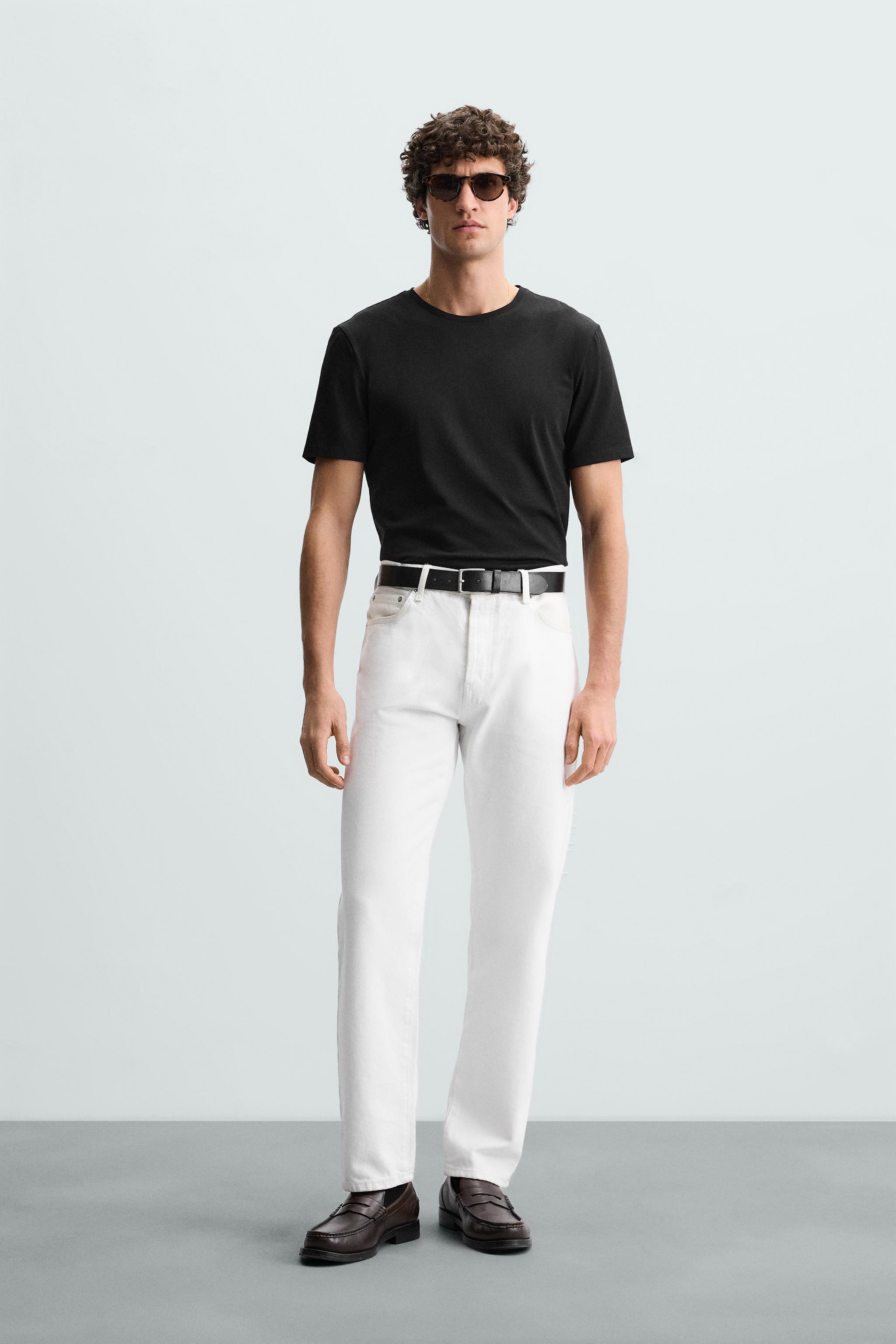 CAMISETA SLIM FIT BÁSICA Preto ZARA Brasil - Main Image