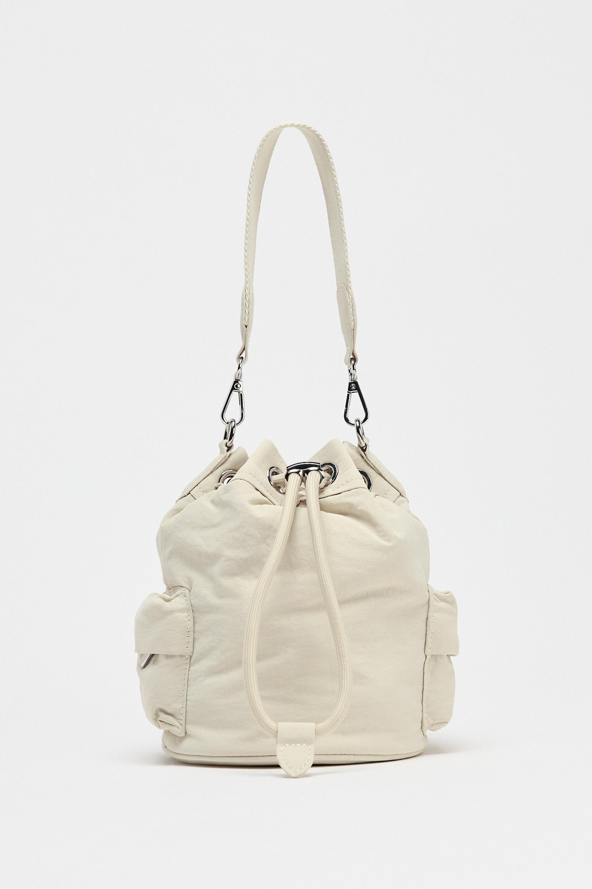 テクニカル素材ミニバケットバッグ - ホワイト | ZARA Japan / 日本