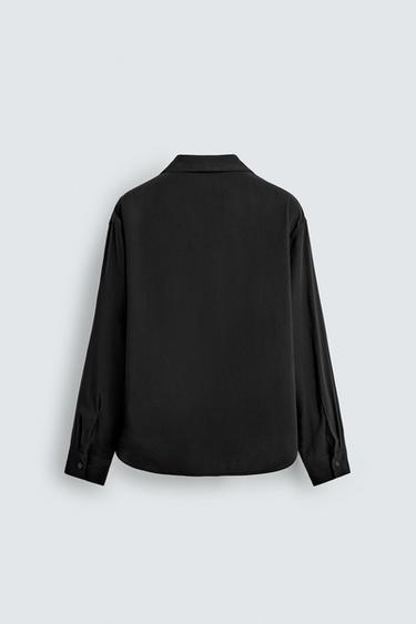 CHEMISE FLUIDE COUPE DÉCONTRACTÉE - Noir de Zara - Image 6
