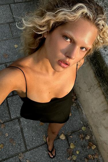 VOLUMINOUS SHORT DRESS - Black by Zara - Image 6