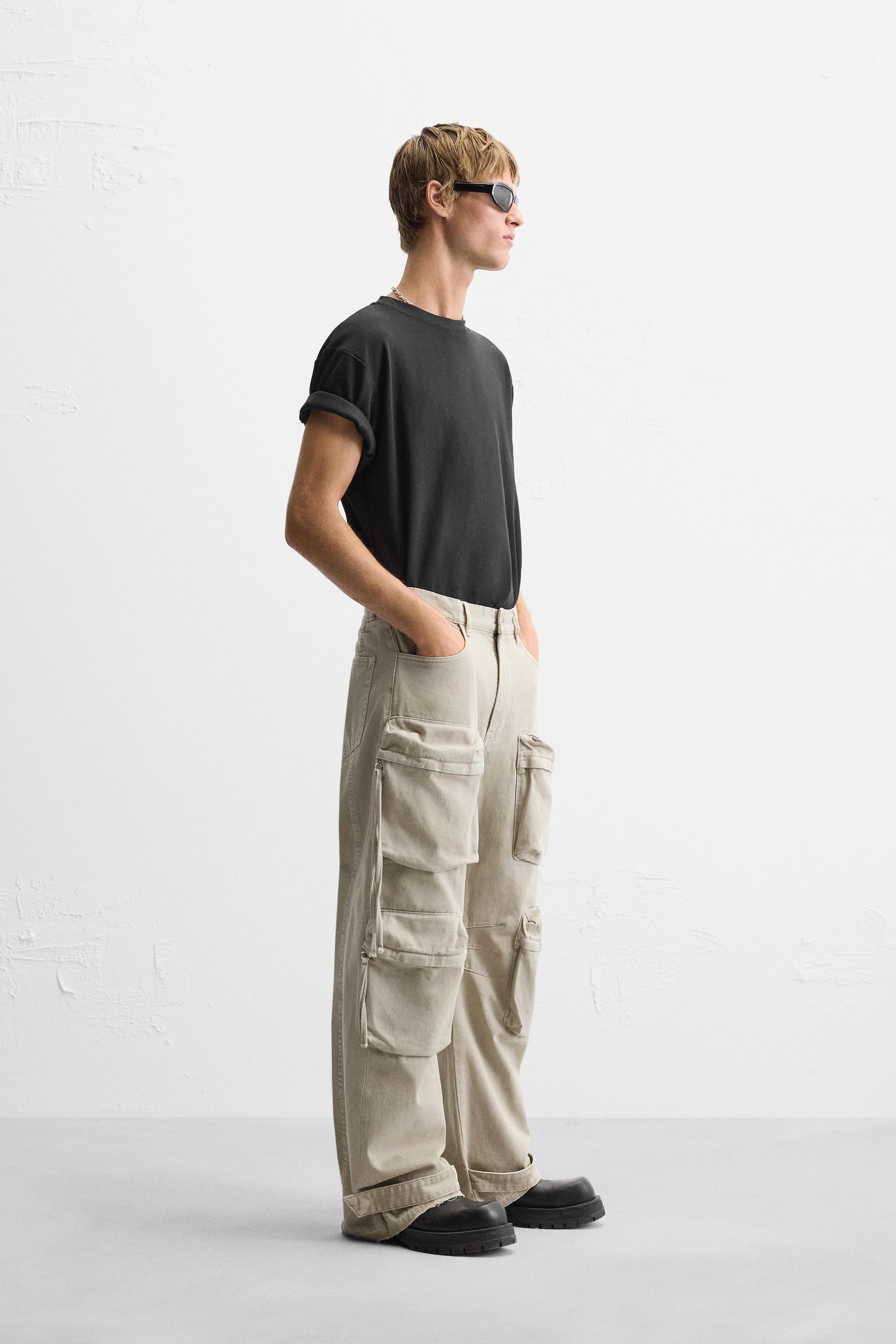 ZARA ユーティリティカーゴパンツ デニムカーゴパンツ
