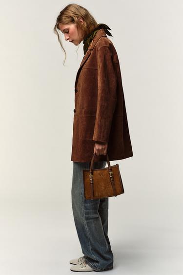 CORDUROY MINI TOTE BAG - Brown by Zara - Image 0
