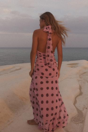 ROBE LONGUE À POIS - Roses de Zara - Image 4