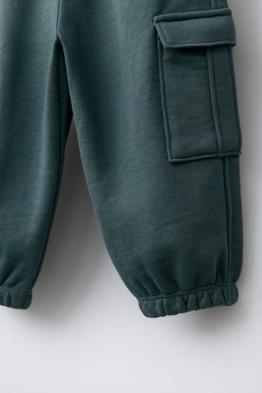 FLEECE CARGO JOGGERS - Petrol blue by Zara - Image 3