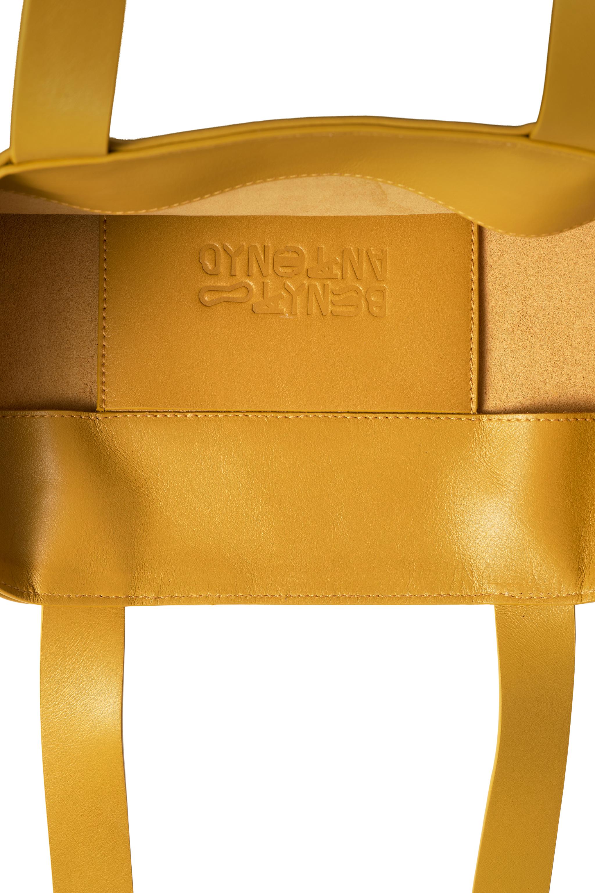 LEATHER SHOPPER BAG — Yellow