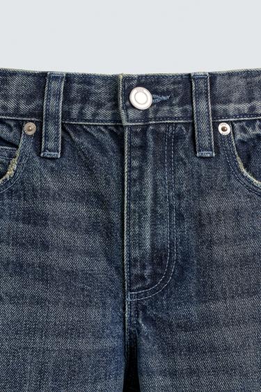Zara MICKEY SILHOUETTE PATCH WIDE-LEG JEANS HARRY LAMBERT FOR ZARA X DISNEY - Blue