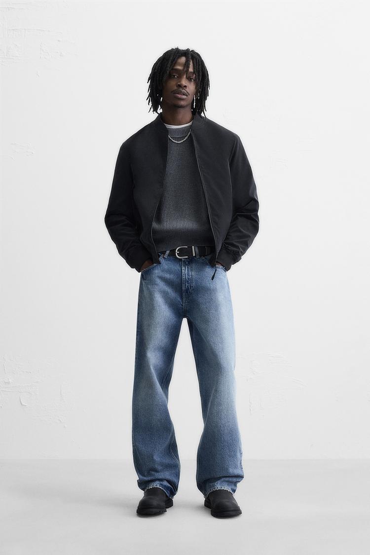 Zara Cordmantel Schwarz Leichte Bomberjacke Herren LEICHTE