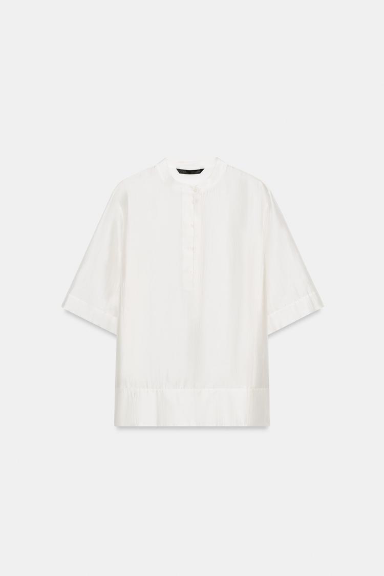 ZW COLLECTION FLOWING SHORT SLEEVE BLOUSE