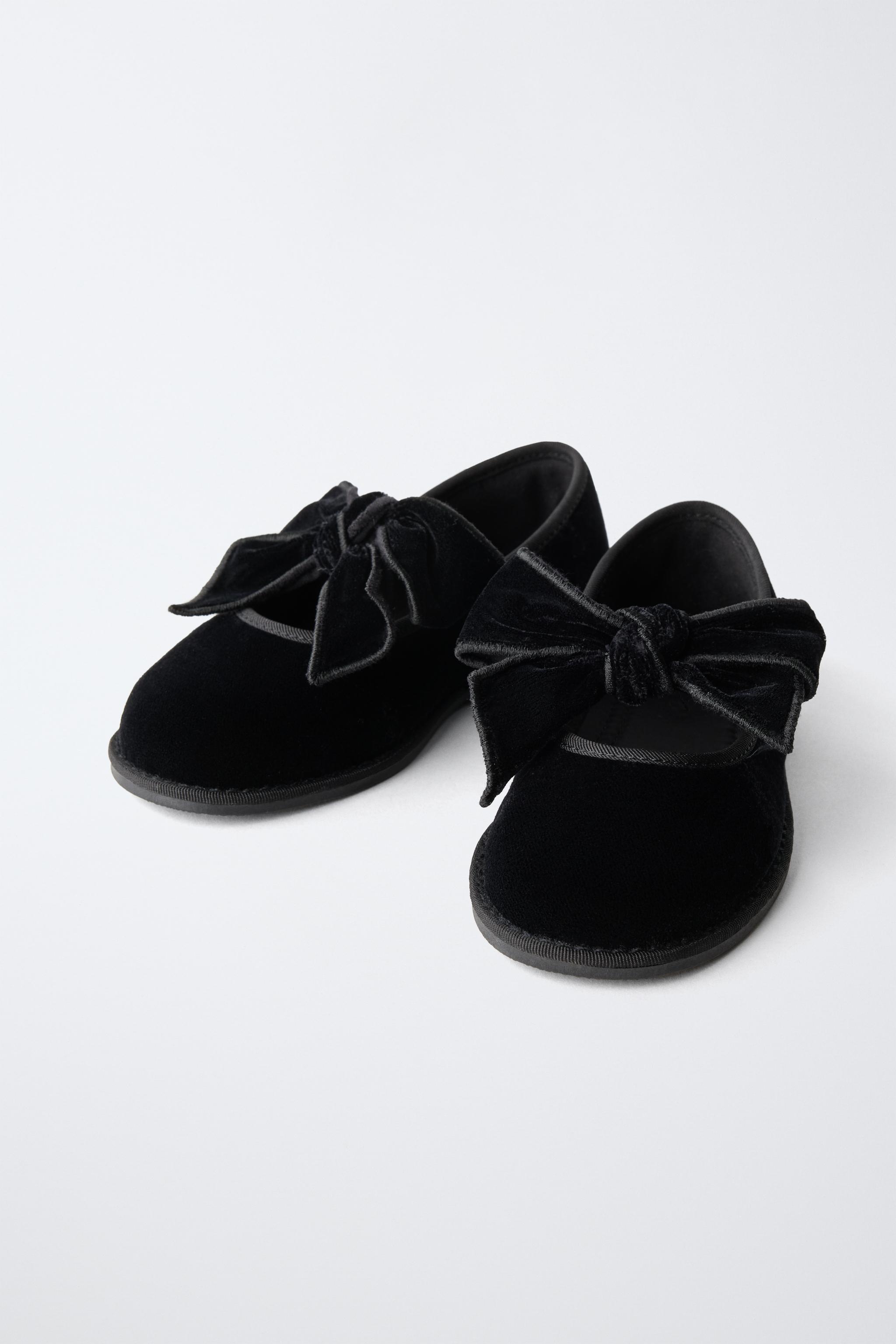 VELVET BOW BALLET FLATS