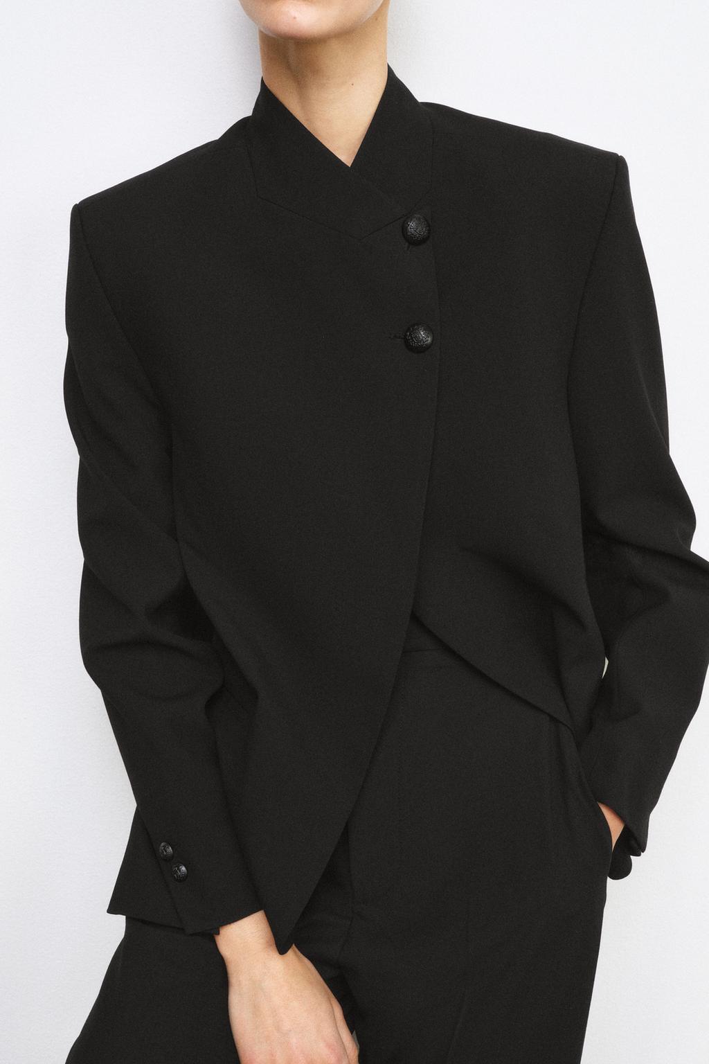 HIGH COLLAR BUTTONED BLAZER ZW COLLECTION - image 2