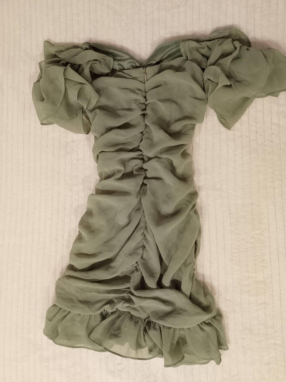 DRAPED DRESS WITH RUFFLED SLEEVES - Image 2