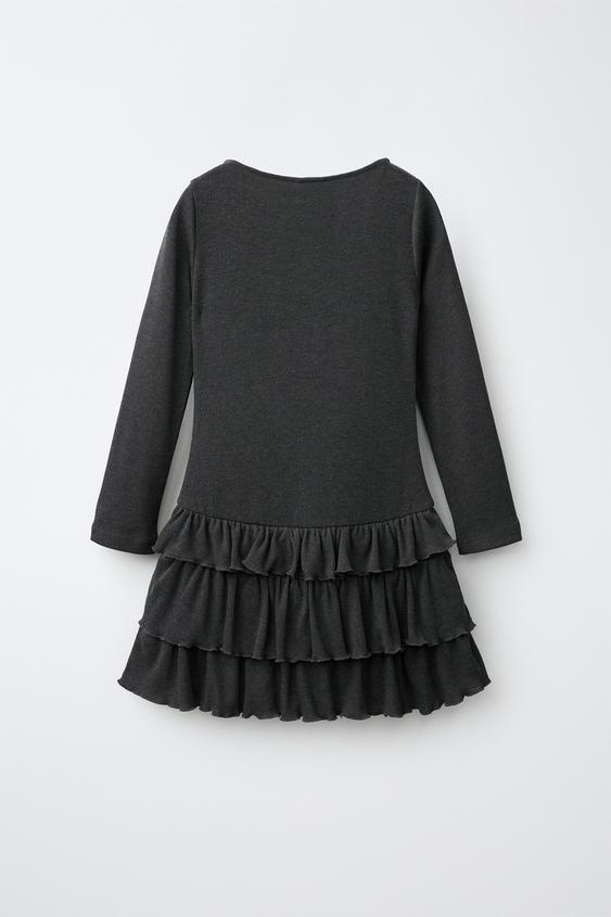 ROBE VOLANTS ET CLOUS - Gris anthracite | ZARA France
