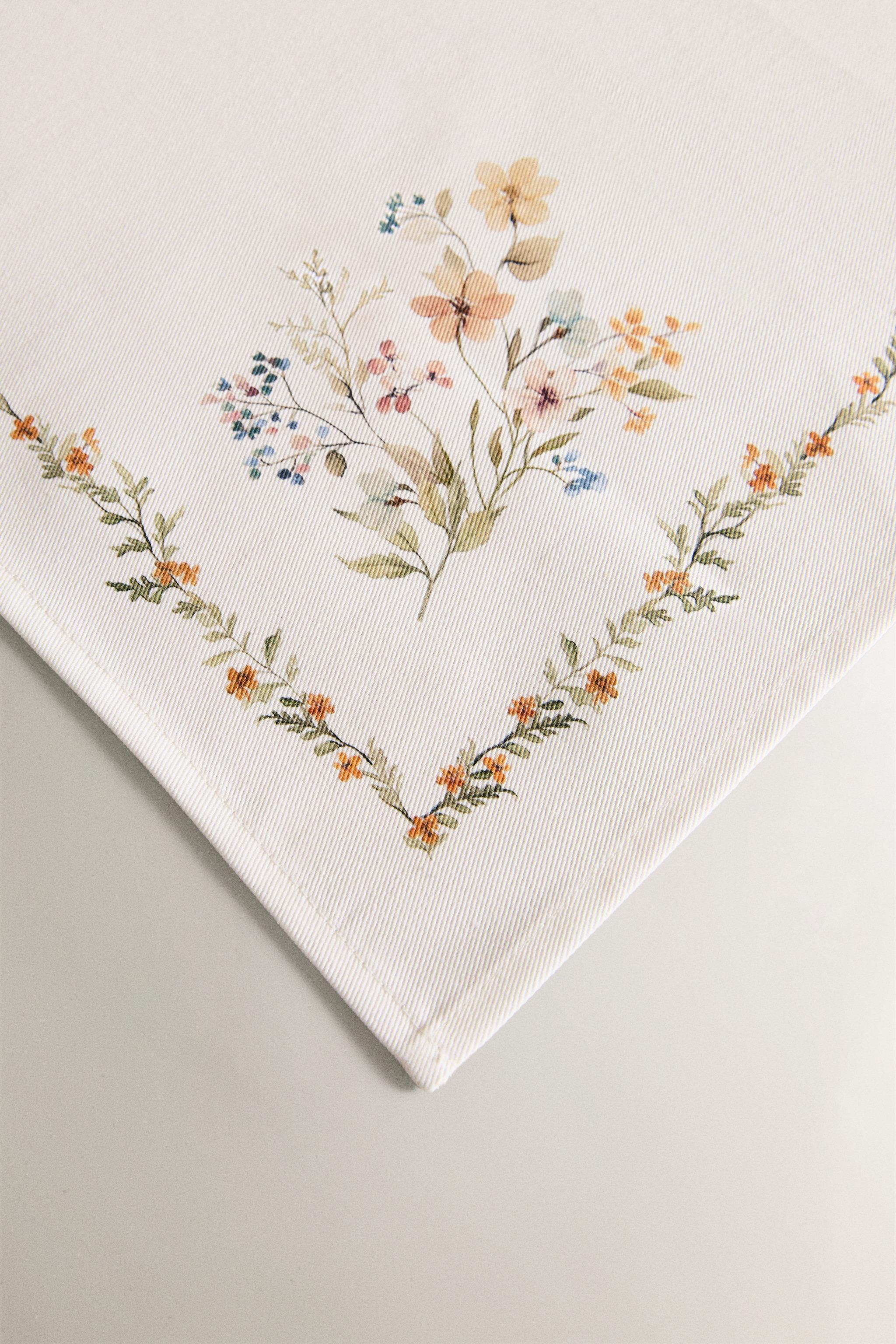 SERVIETTE DE TABLE IMPRIMÉ FLORAL (LOT DE 2)
