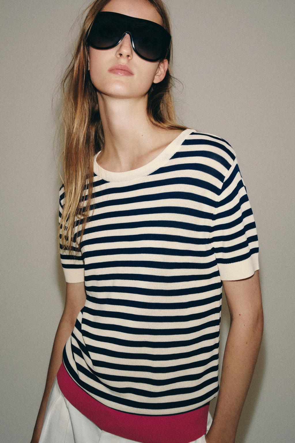 STRIPED KNIT TOP