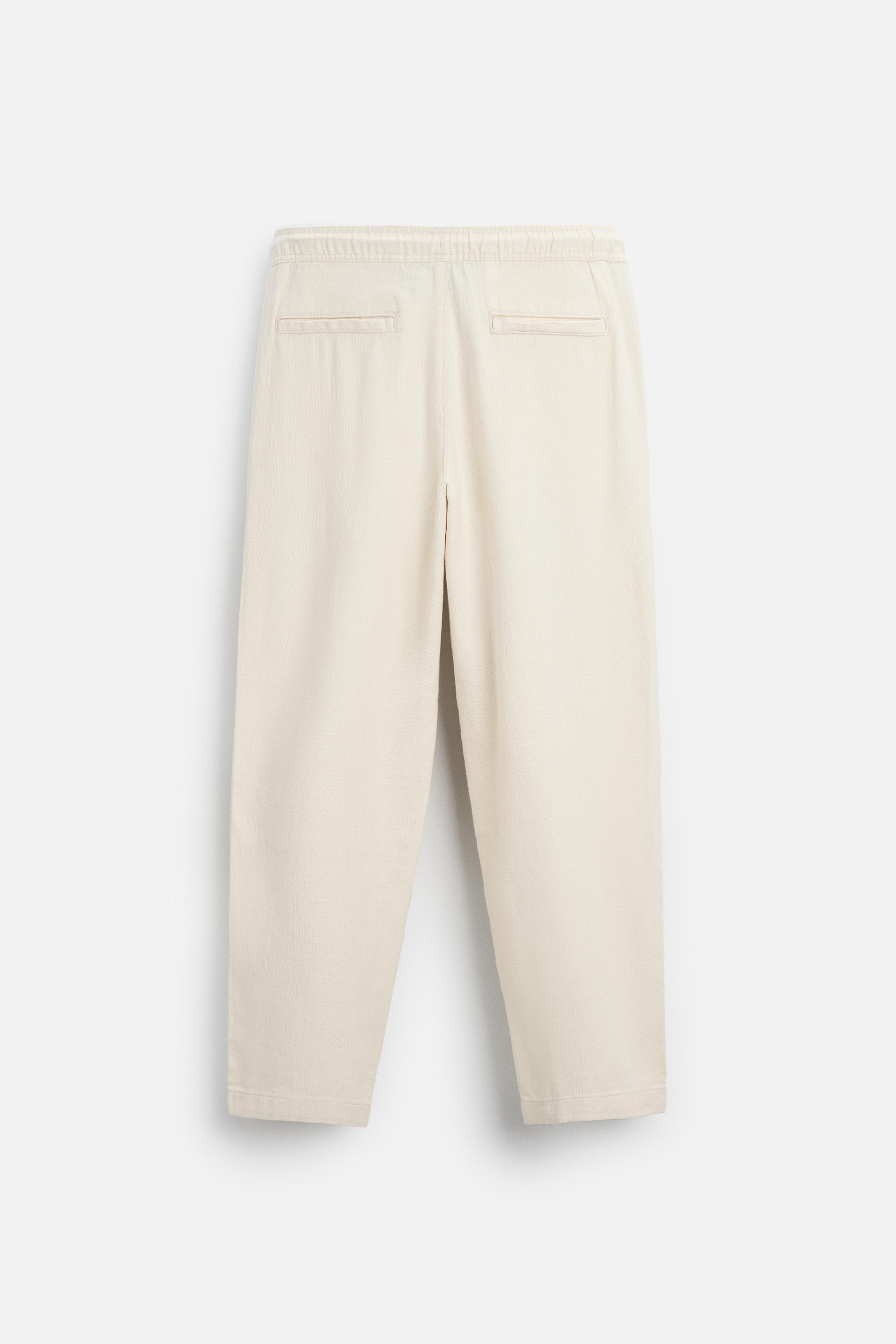 リラックスフィット テクスチャードパンツ - ブラック | ZARA
