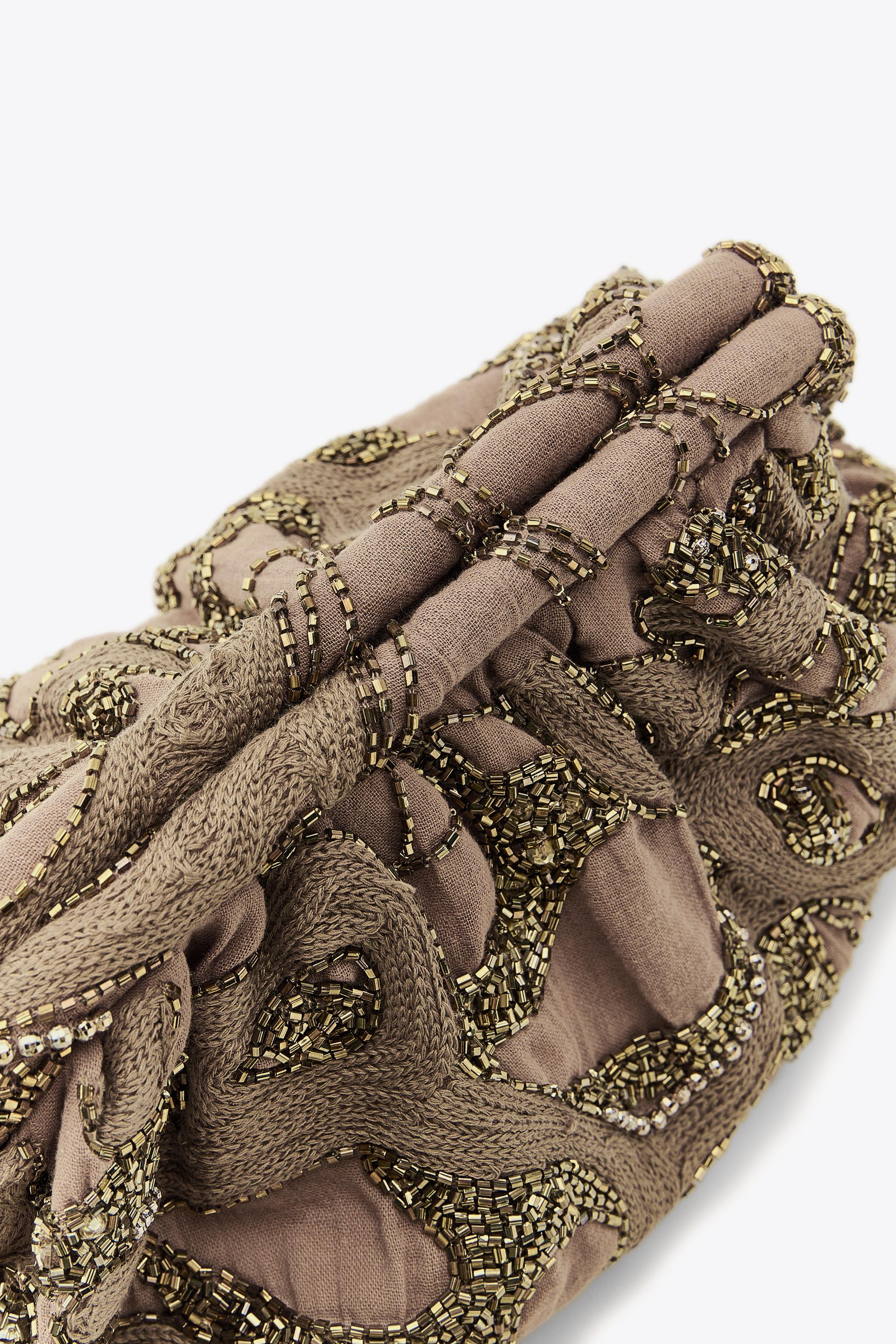 ZARA ビーズ刺しゅうバッグ 4751/012 BEADED BAG - Ecru | ZARA United States
