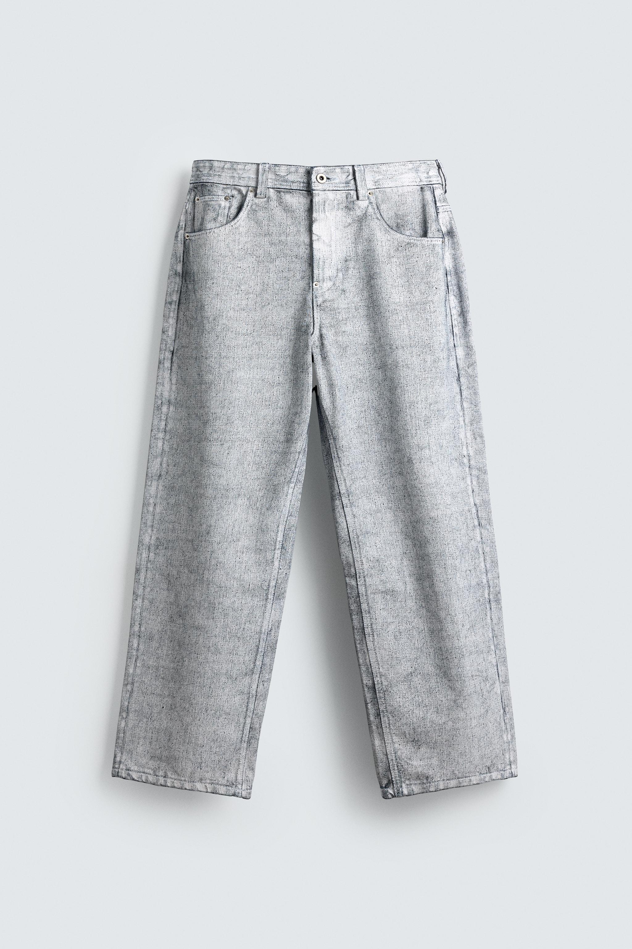 ワックスフィニッシュ バギーフィットデニム - ホワイト | ZARA Japan