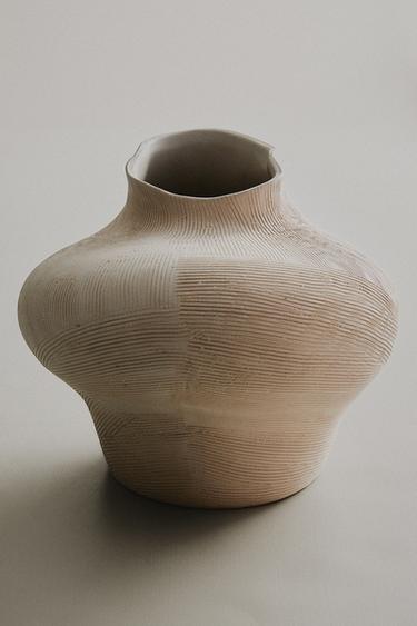 JARRÓN CERÁMICA IRREGULAR - Blanco de Zara