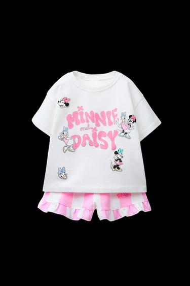 Zara MINNIE MOUSE & DAISY © DISNEY T-SHIRT AND BERMUDA JOGGING SET - White - Image 0