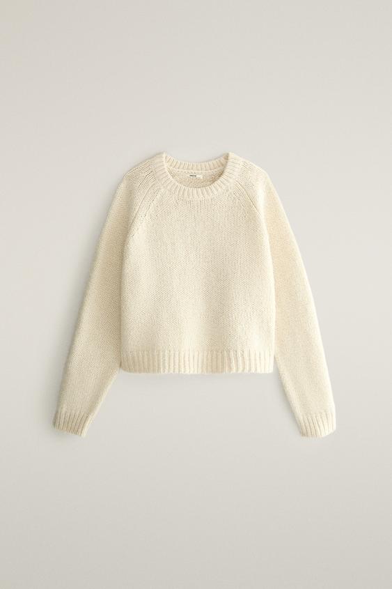 Zara ALPACA WOOL SWEATER - Ecru - Image 0