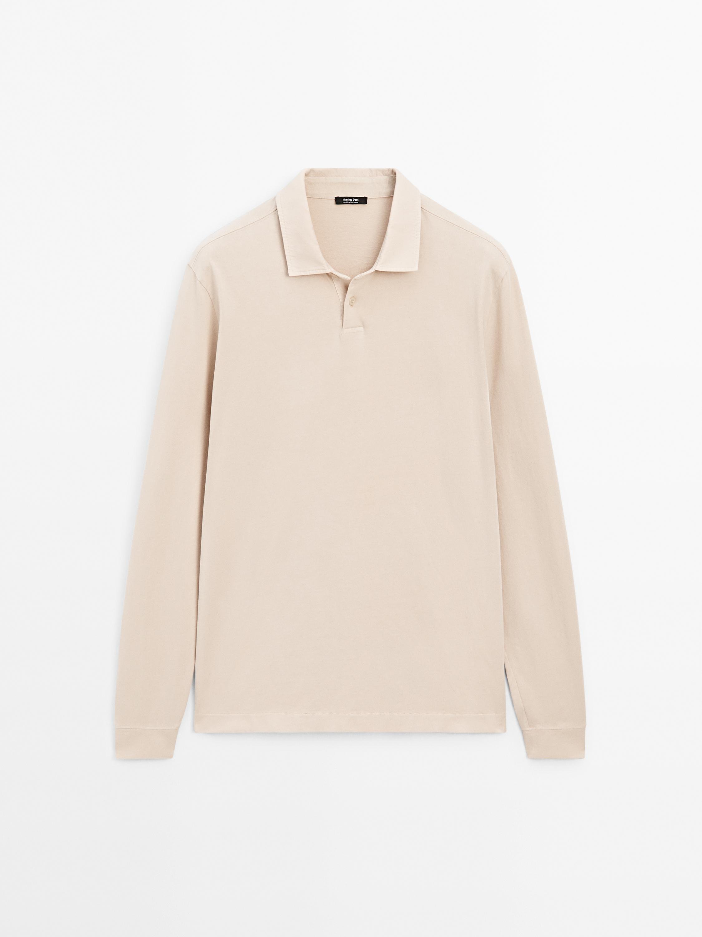 100% cotton distressed-effect polo shirt