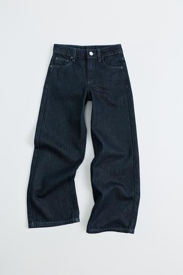 JEAN WIDE LEG POCHES CŒUR - Bleu de Zara