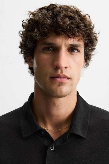POLO VISCOSE - LIN - Noir de Zara - Image 4