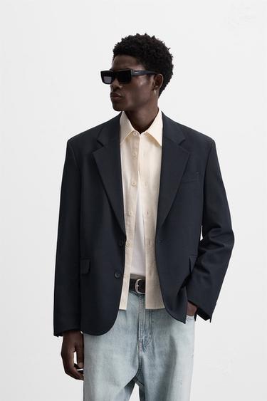 BLAZER DE TERNO COMFORT - Azul-marinho da Zara