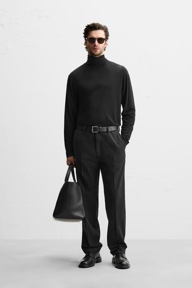 TEXTURED WOOL BLEND TROUSERS - Anthracite Grey by Zara - Image 0