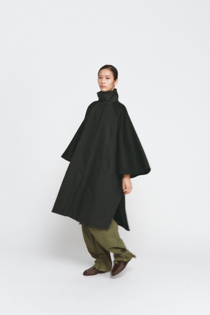 ZW COLLECTION LIMITED EDITION ウールケープ - ダークネイビーブルー 