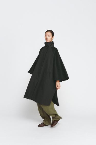 Zara WOOL BLEND CAPE ZW COLLECTION LIMITED EDITION - Dark navy - Image 0