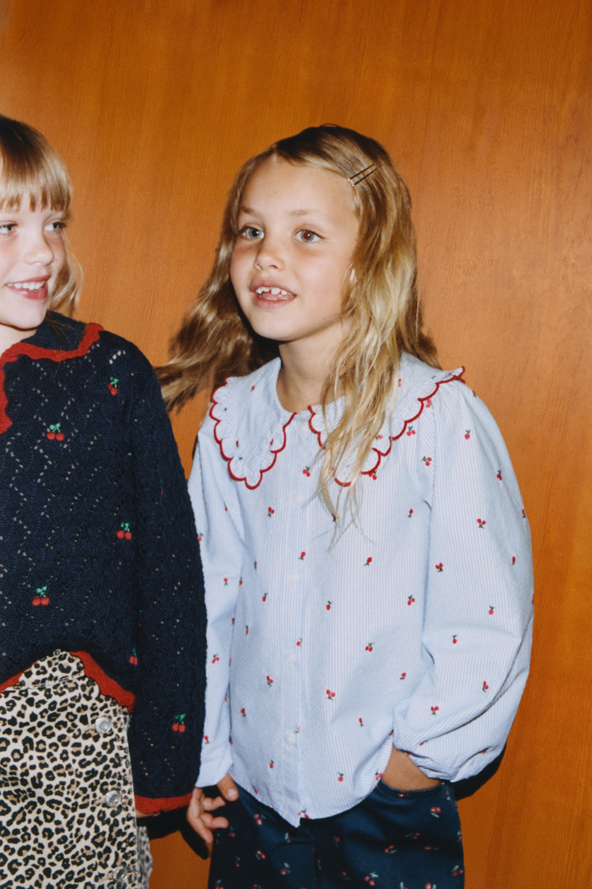 EMBROIDERED PETER PAN COLLAR SHIRT