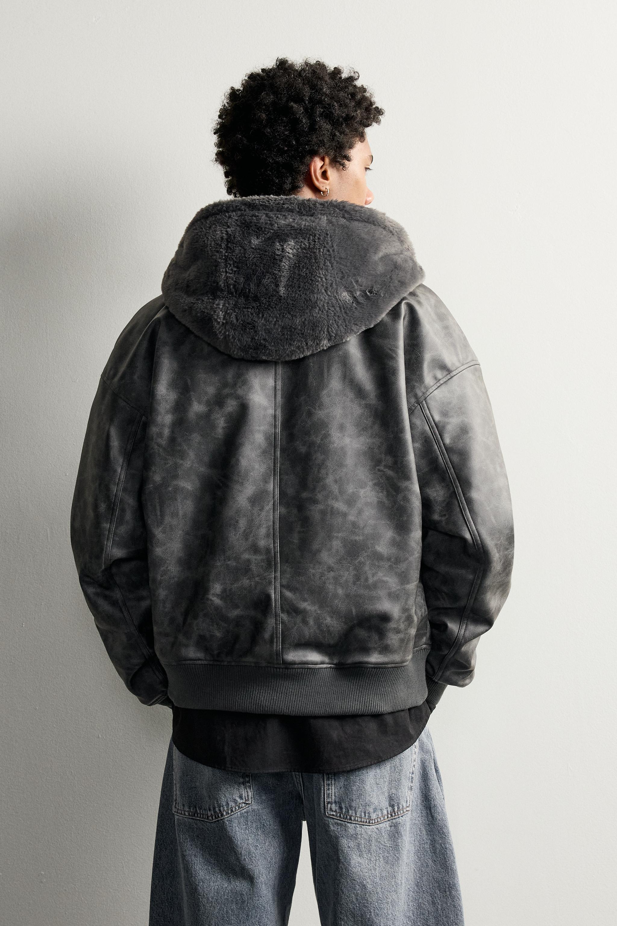 FAUX SHEARLING REVERSIBLE BOMBER JACKET