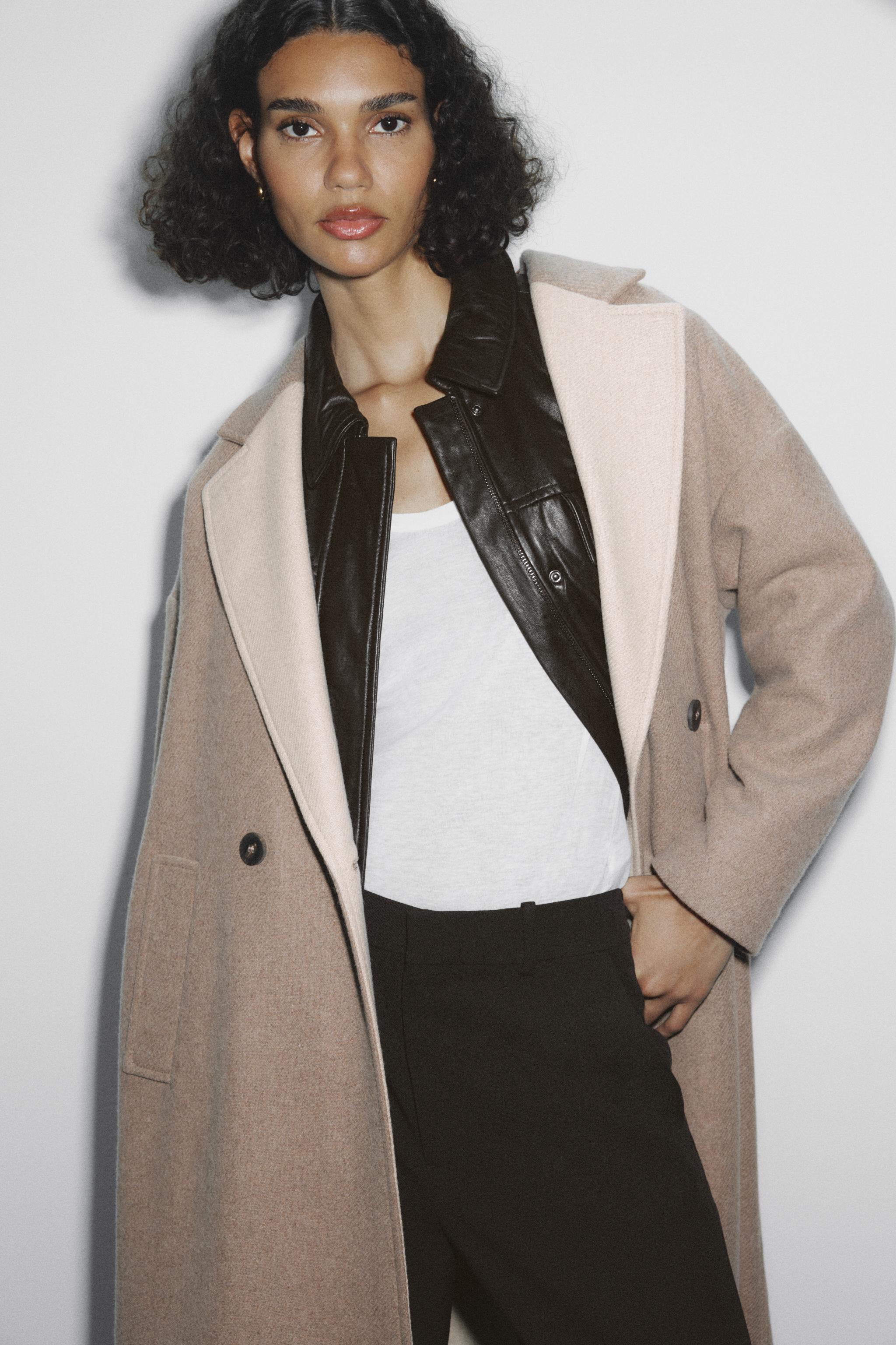 新品　2023aw ZARA woman ウール　ダッフル　ロングコート　M 黒 Women´s Long Coats | ZARA United States