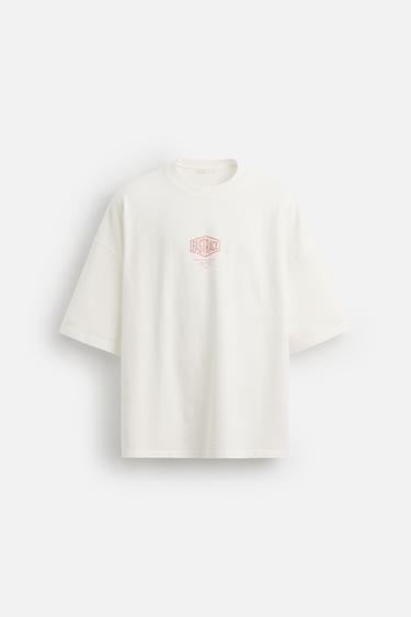 MOLETOM LAVADO COM ESTAMPAS - Branco-marfim da Zara - Imagem 0