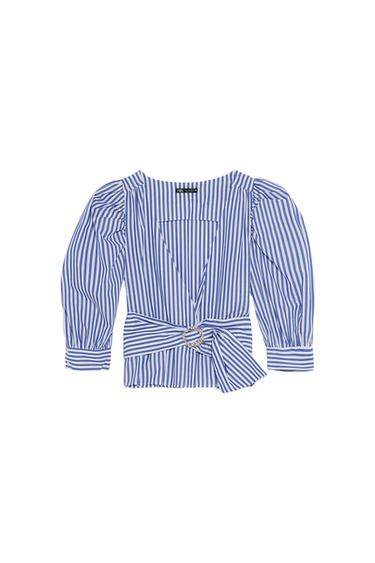 STRIPED TOP WITH BEJEWELLED BELT