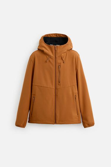 JAQUETA TÉCNICA COM CAPUZ - Laranja-queimado da Zara
