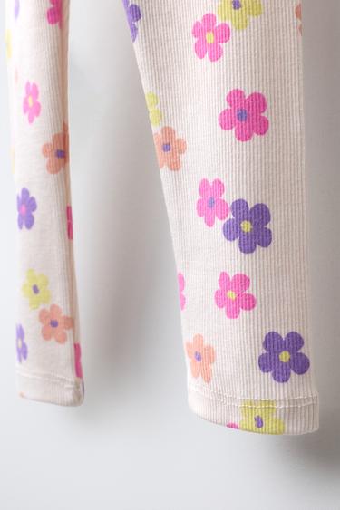 LEGGING CÔTELÉ IMPRIMÉ - Mauve de Zara - Image 3