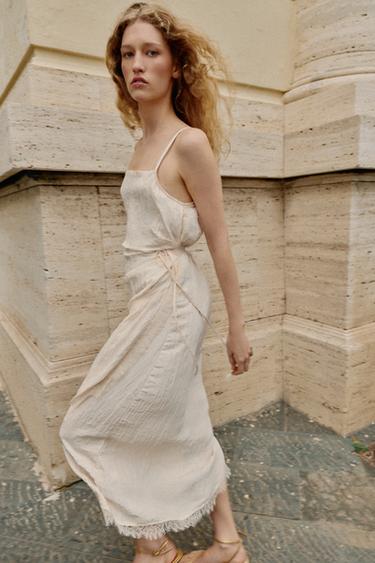 LACE CAMISOLE MIDI DRESS - Ecru by Zara - Image 1