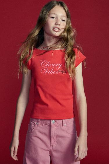 PRINTED T-SHIRT - Red by Zara