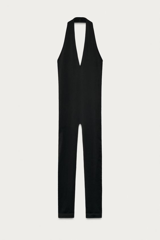 Halter yaka dikişsiz tulum marisa berenson x ZARA