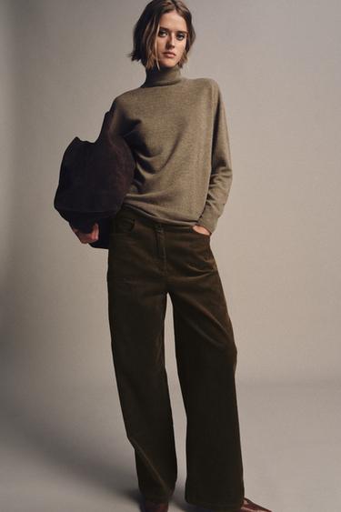 Zara EXTRA SOFT 100% WOOL JUMPER - Brown / Taupe