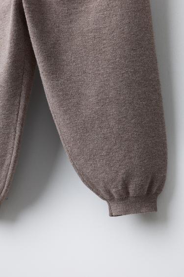 JOGGER KNITTED TROUSERS - Ecru / Beige by Zara - Image 3