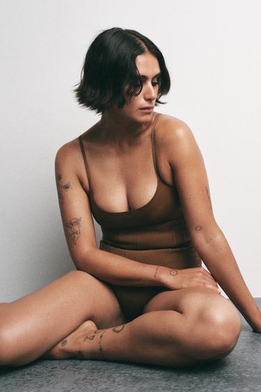 SHAPING BODYSUIT IN A POLYAMIDE BLEND - Toffee by Zara - Image 3