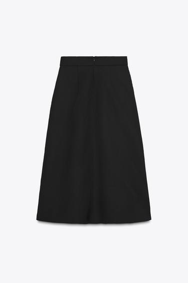 LAYERED MIDI SKIRT - Black by Zara - Image 7